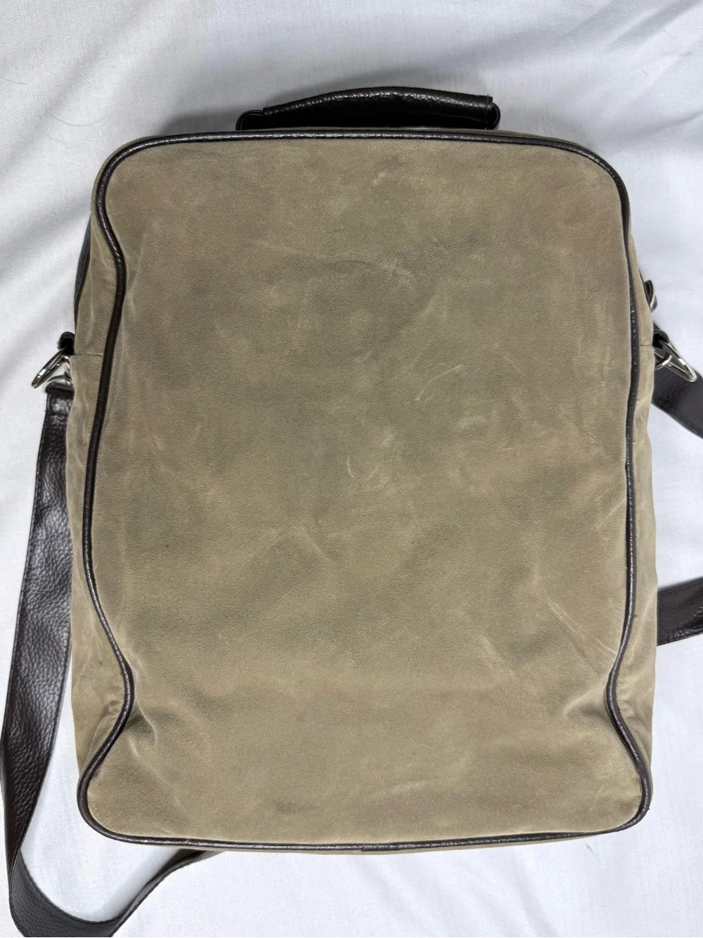 Vintage Y2K PONY Messenger Bag Brown Tan Suede Crossbody Shoulder Bag 2000s